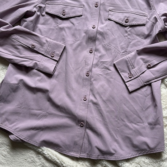 Eddie Bauer Women’s Guide Shirt - Long Sleeve Button Down Lavender- Size M - Picture 4 of 7